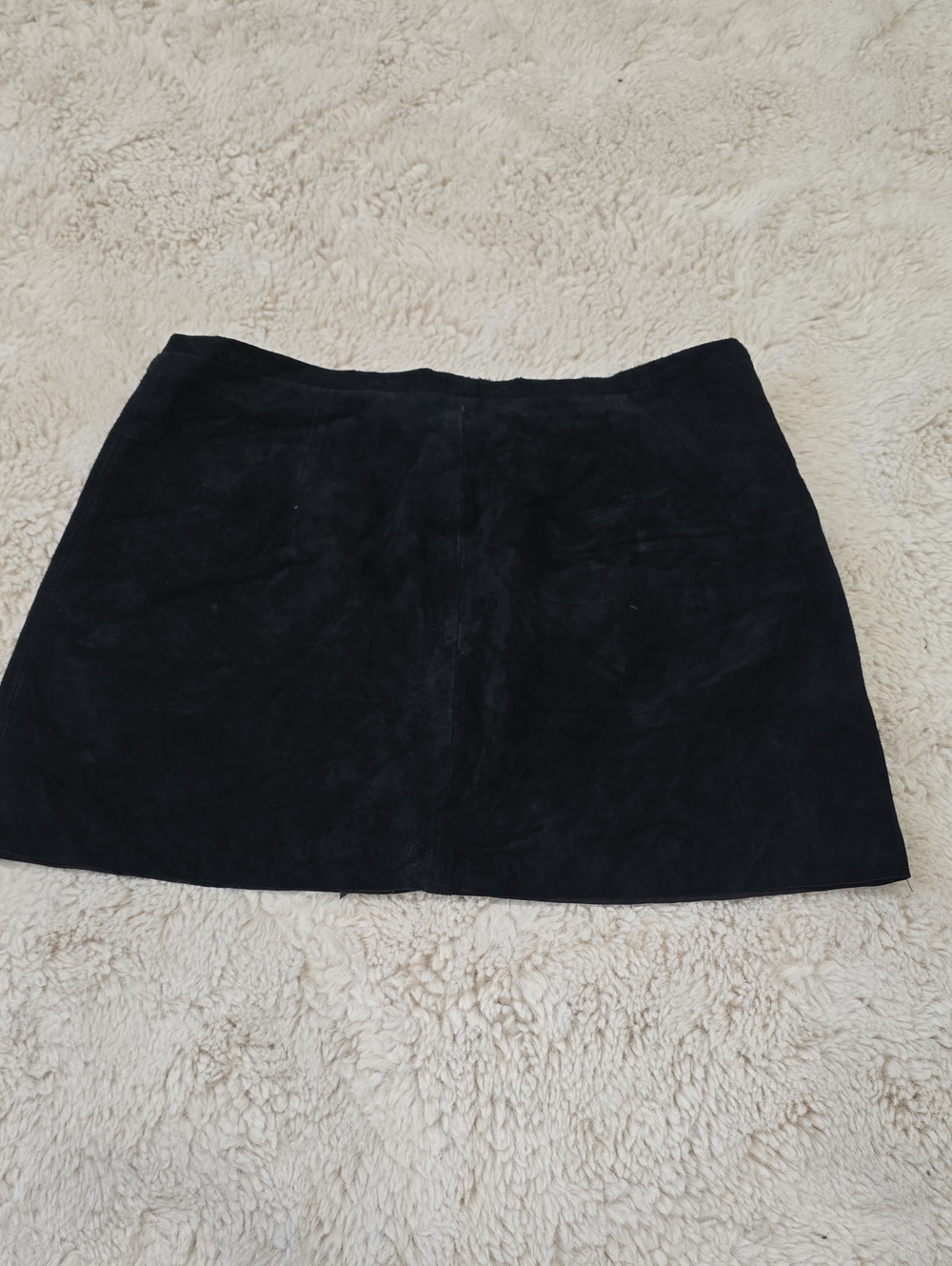 Bernardo Black Suede Mini Skirt